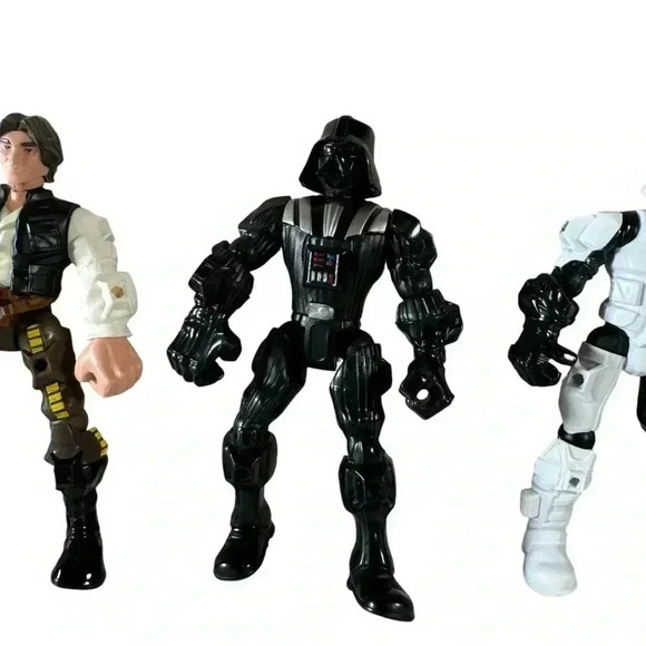 Hasbro Star Wars Hero Mashers Figure Lot Of 5  w Weapons Darth Vader Luke - Picture 3 of 8